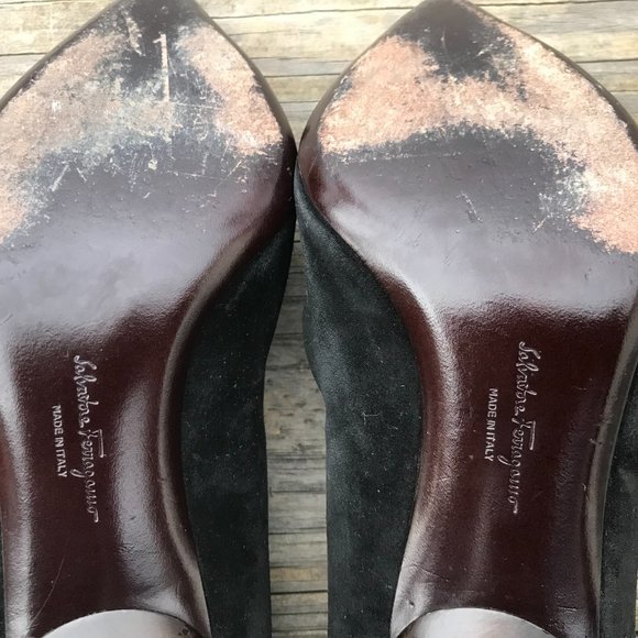 Salvatore Ferragamo Women Heels Suede Point Toe Pu - Picture 12 of 12